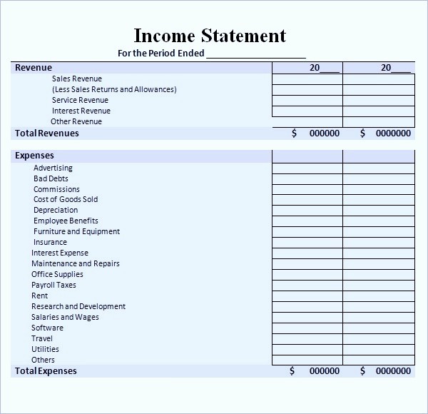Income and Expense Report Template Inspirational In E Statement Template Excel