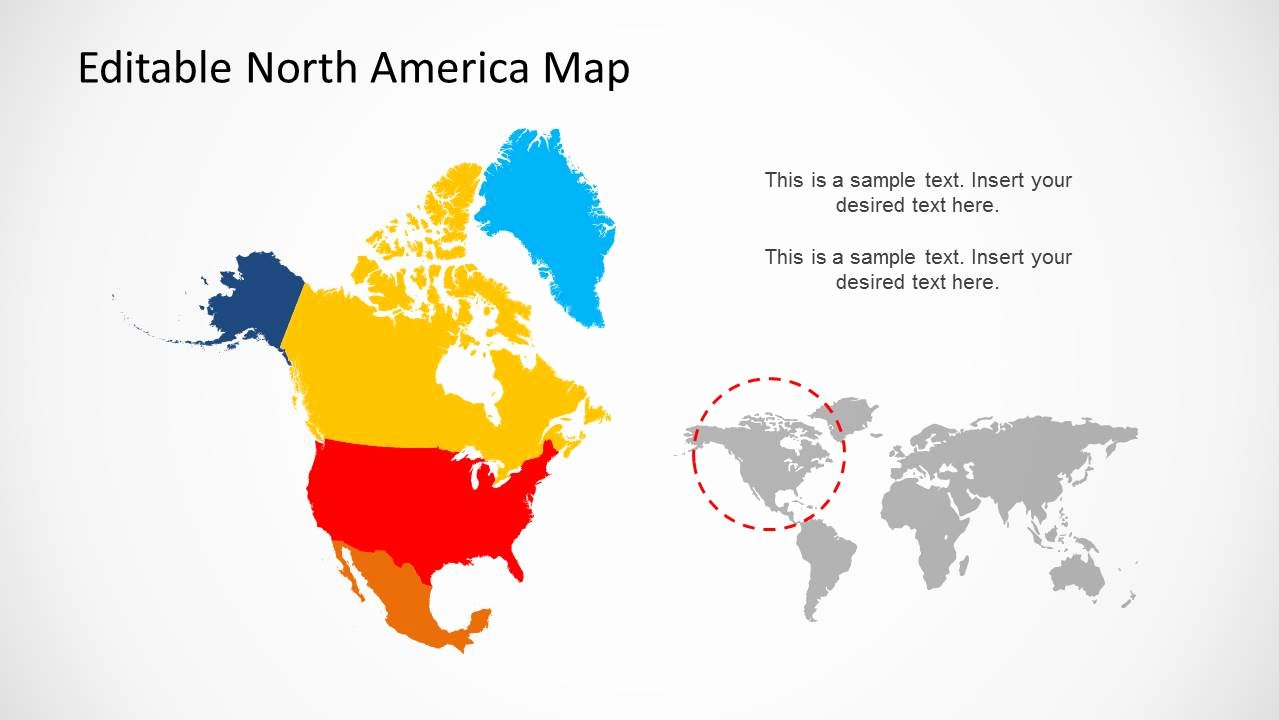 Interactive Map Of Usa Powerpoint Beautiful north America Map Template for Powerpoint Slidemodel
