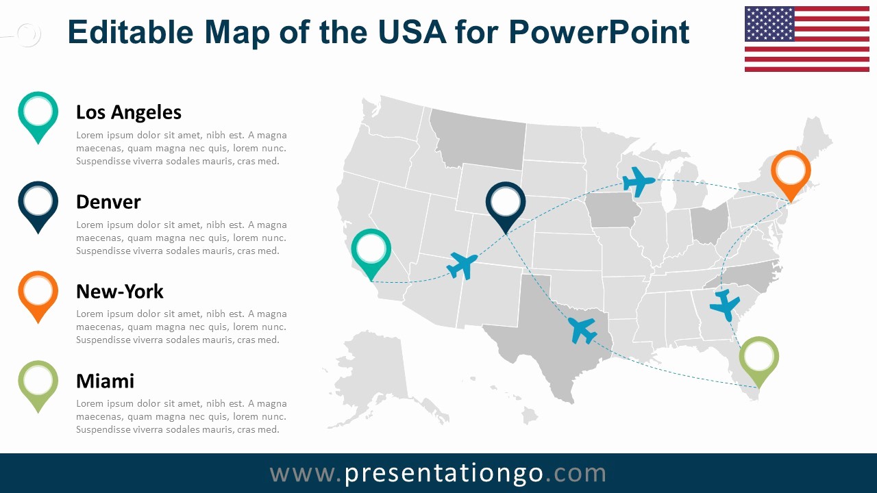 Interactive Us Maps for Powerpoint Luxury Editable north America Maps In Powerpoint Cool Interactive