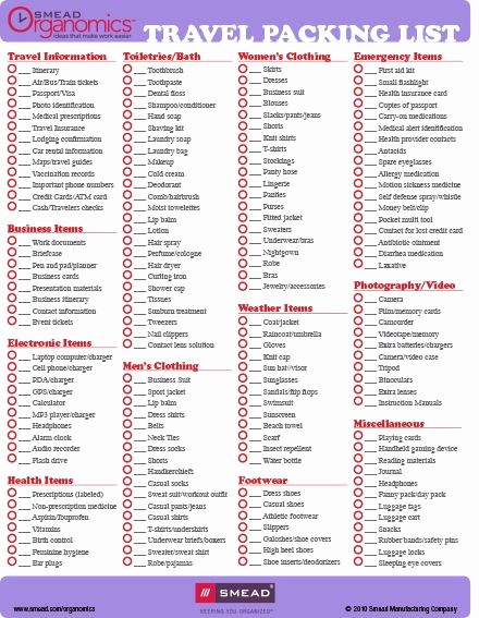 International Travel Packing List Template New Checklist Travel Packing Click On the Image Pdf Es