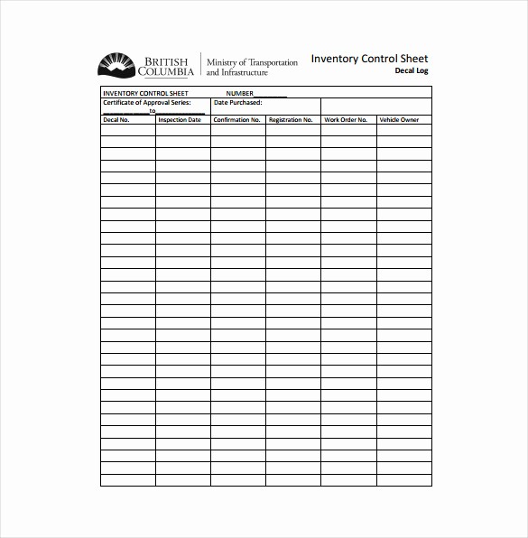 Inventory Control Spreadsheet Template Free Fresh Inventory Sheet Pdf