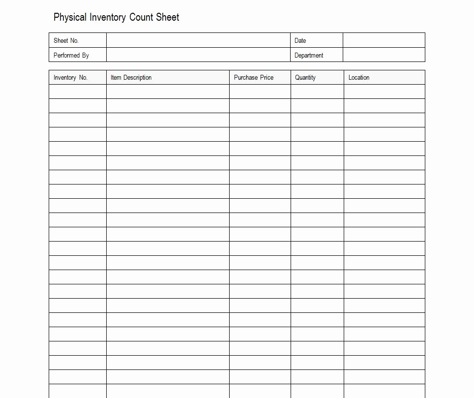 Inventory Count Sheet Template Free Fresh Sample Inventory Sheet
