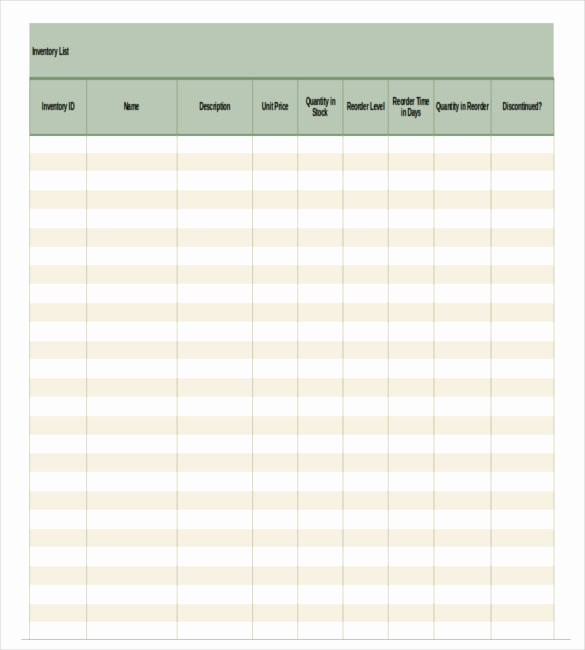 Inventory Count Sheet Template Free Lovely 16 Free Inventory Templates Pdf Word Excel Pages