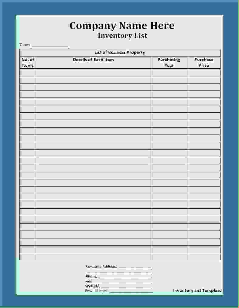 Inventory List Template Free Download Best Of 7 Inventory form Template