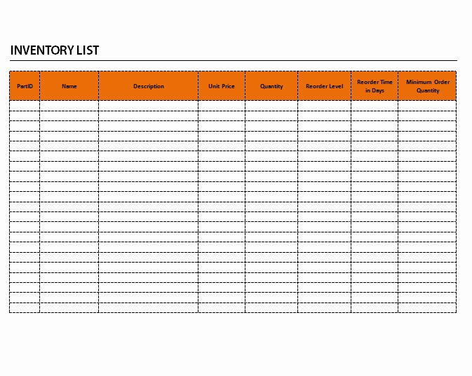 Inventory List Template Free Download Inspirational Best S Of Inventory Templates Free Download Free