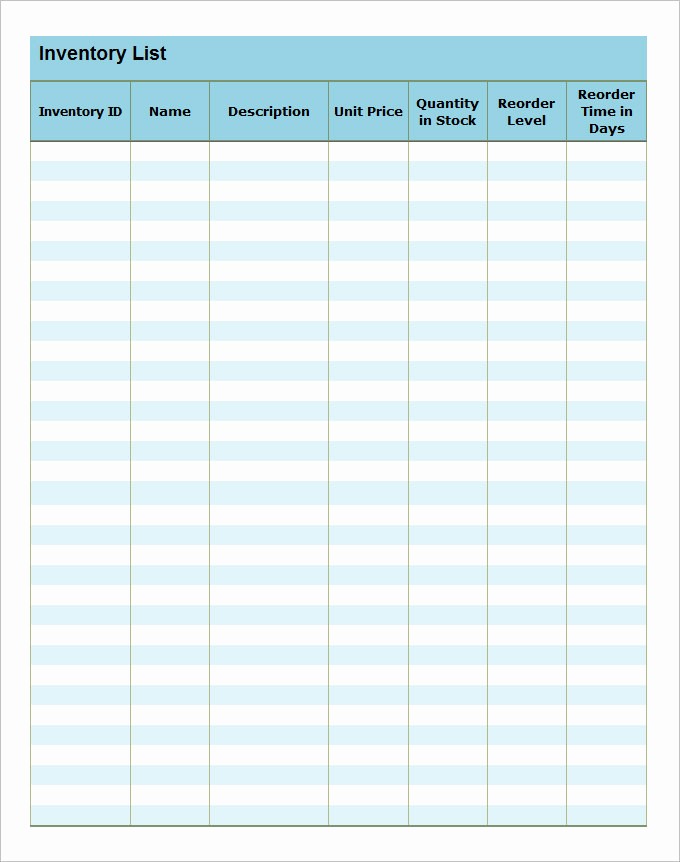 Inventory List Template Free Download Unique Inventory Checklist Template 24 Free Word Excel Pdf