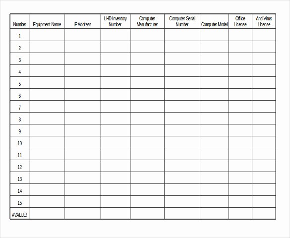 Inventory Log Sheet Excel Template Awesome 12 Equipment Inventory Template – Free Sample Example