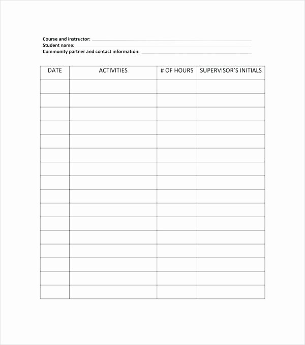 Inventory Log Sheet Excel Template Beautiful Log Sheet Template Excel Service Learning Time Log