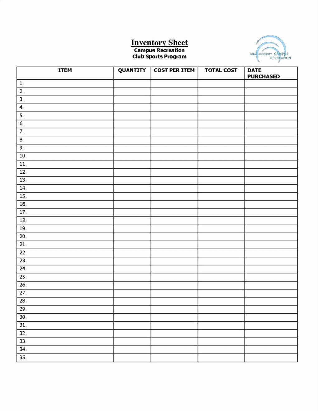 Inventory Sheets for Small Business New Inventory Sheet Template Printable Blank Best S
