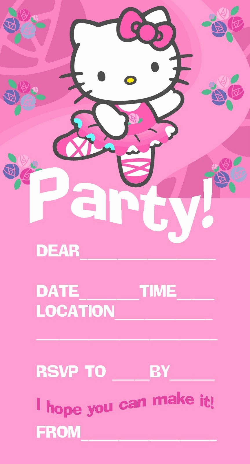 Invitation format for Birthday Party Awesome Girl Birthday Party Invitation Template