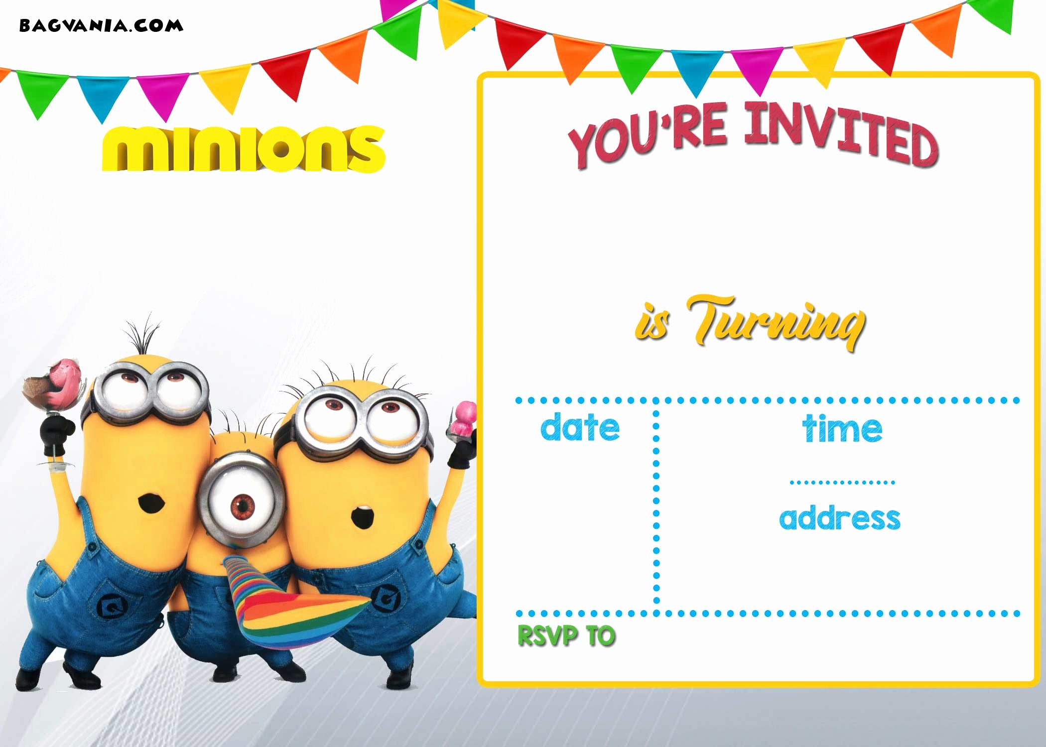 Invitation format for Birthday Party Unique Free Printable Minion Birthday Party Invitations Ideas