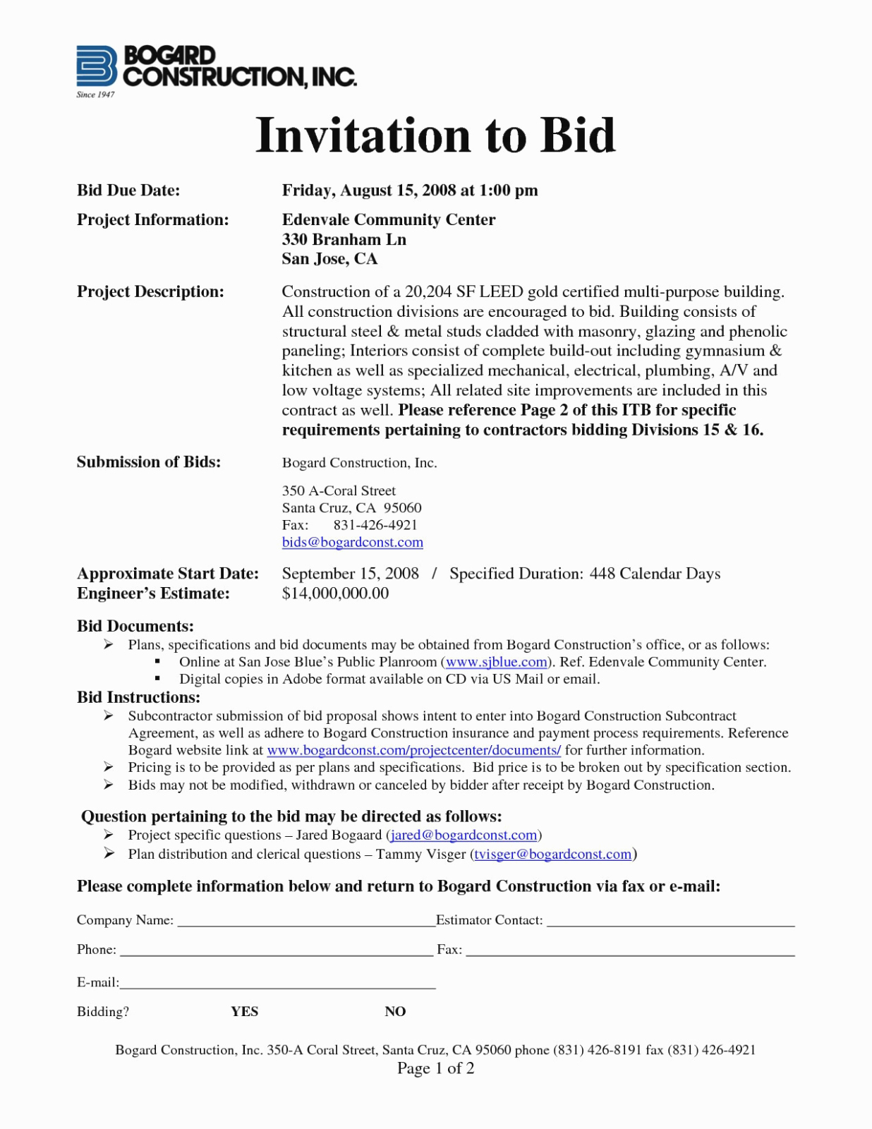 Invitation to Bid Template Construction Unique 13 Great Lessons You Can Learn From
