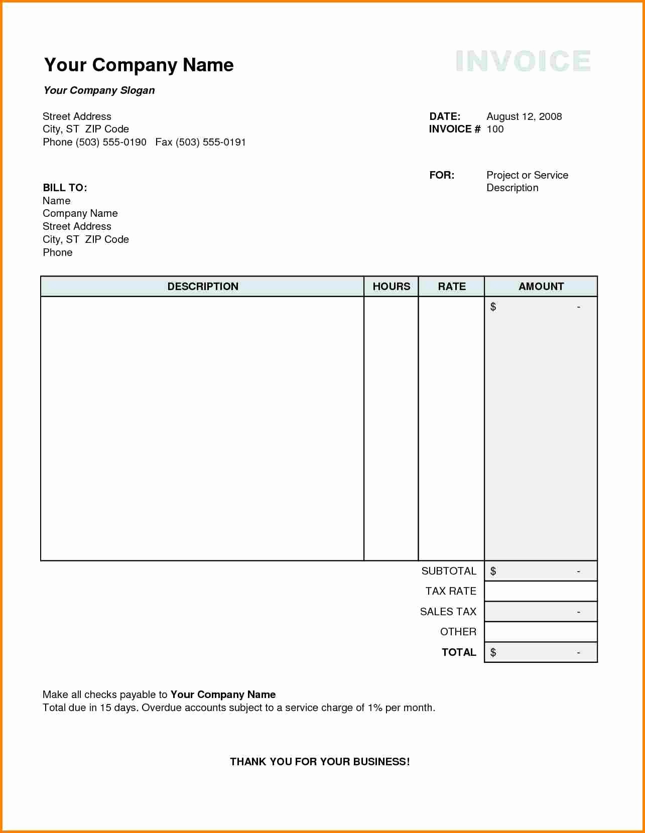 Invoice Bill format In Excel Best Of 4 Tax Invoice Bill format Excel