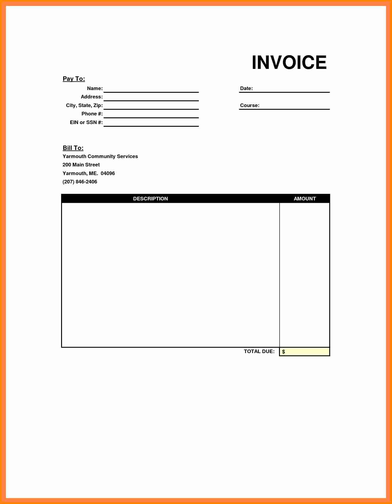 Invoice Bill format In Excel Best Of 5 Blank Bill format In Excel