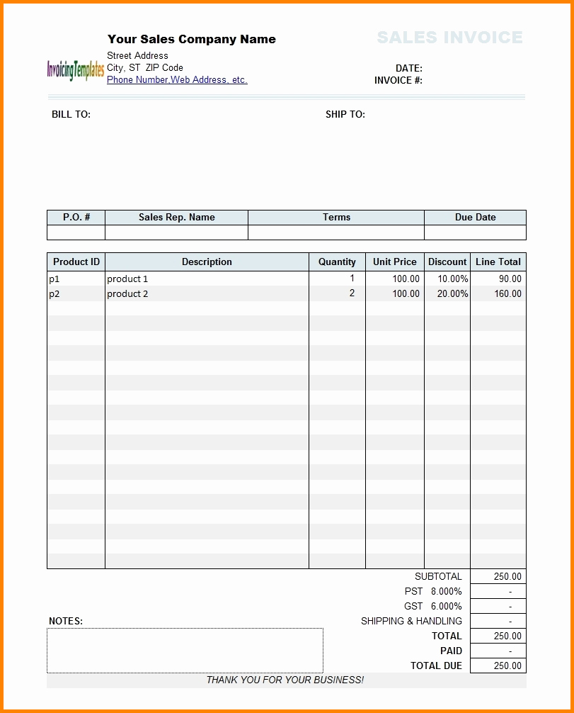 Invoice Template Excel Download Free Lovely 6 form 8b Bill format