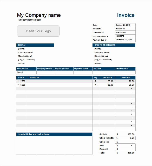 Invoice Template Excel Download Free New Invoice Template 53 Free Word Excel Pdf Psd format
