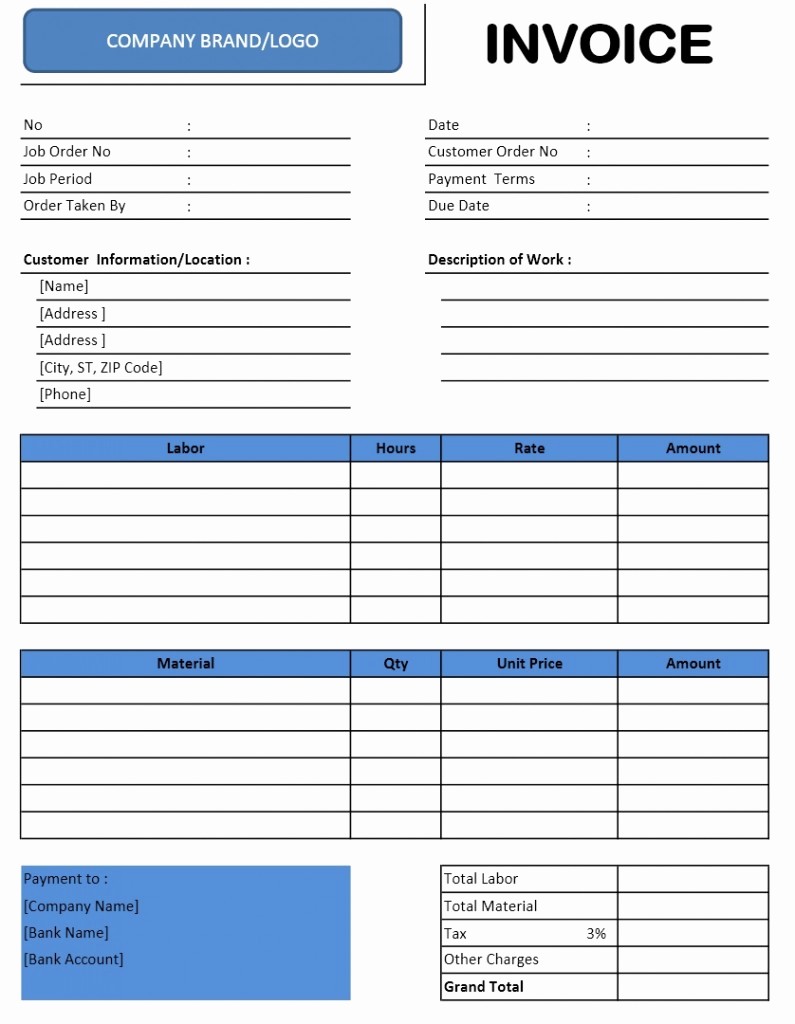 Invoice Template for Microsoft Word Inspirational Invoice Templates
