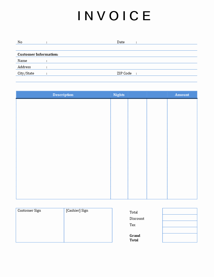 Invoice Template for Microsoft Word Lovely Free Rental Invoice Template Word