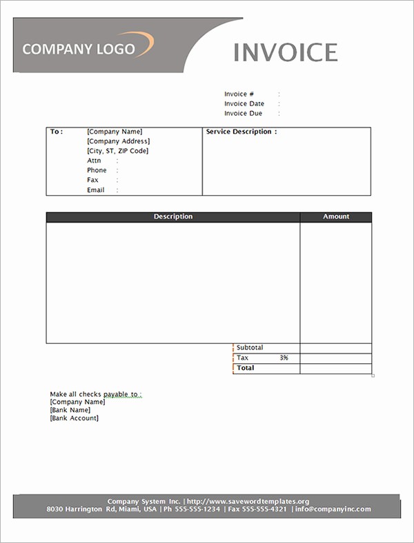 Invoice Template Word Download Free Awesome Service Invoice Template Word Download Free