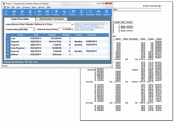 Irregular Loan Payment Calculator Excel Fresh Tvalue Amortization software Version 5 3