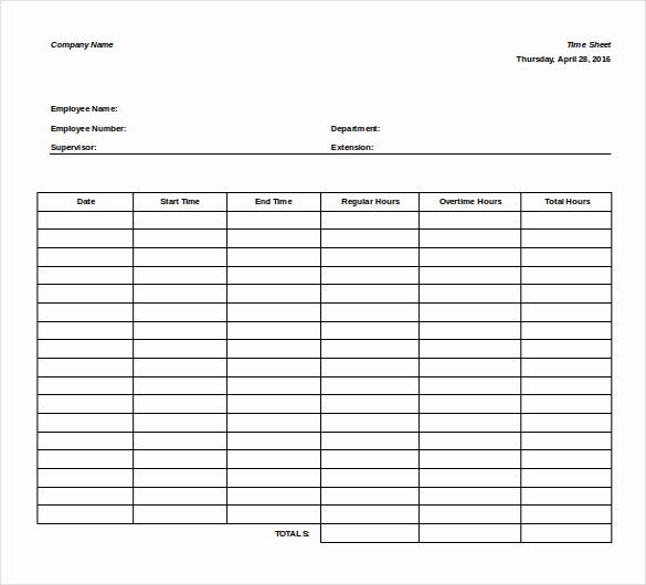 Is Time Sheet One Word Inspirational 27 Ms Word Timesheet Templates Free Download