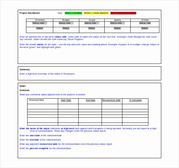 It Project Status Report Template Luxury 19 Status Report Templates Free Sample Example