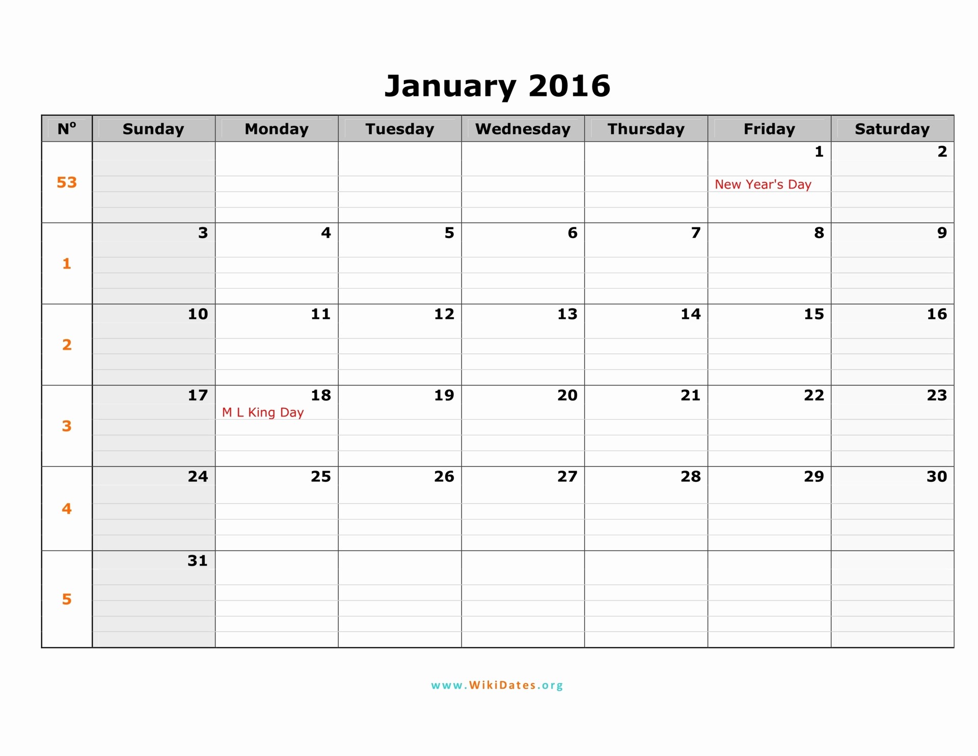 January 2016 Calendar Template Word Inspirational January 2016 Calendar