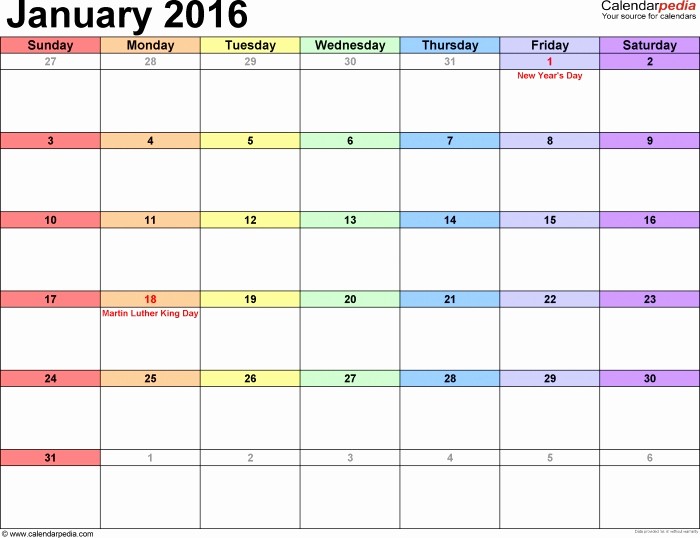 January 2016 Calendar Template Word Luxury Appointment Calendar Template 2016