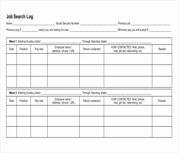 Job Search Log Template Excel Awesome Log Templates – 15 Free Word Excel Pdf Documents