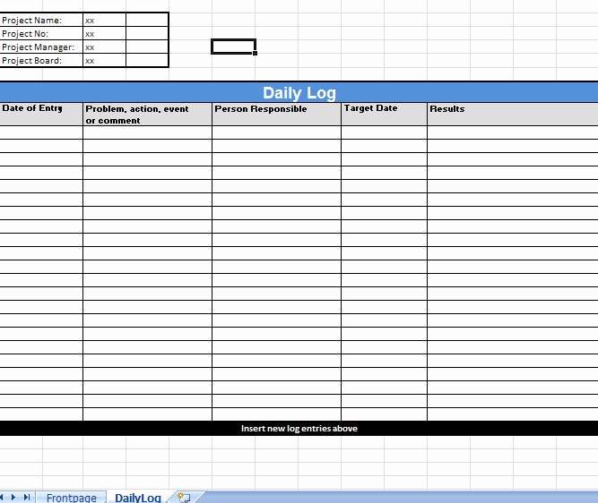 Job Search Log Template Excel Beautiful Prince2 Daily Log Template