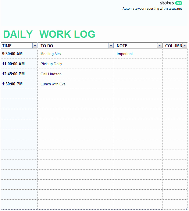 Job Search Log Template Excel Lovely Weekly Work Log Template Bing Images