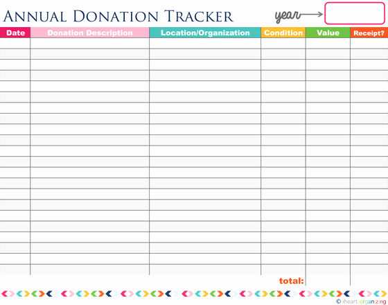Keep Track Of Charitable Donations Best Of 20 Printables to Help organize Your Life