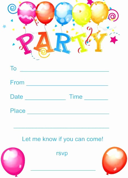 Kids Birthday Party Invites Templates Lovely Printable Children S Birthday Invitations