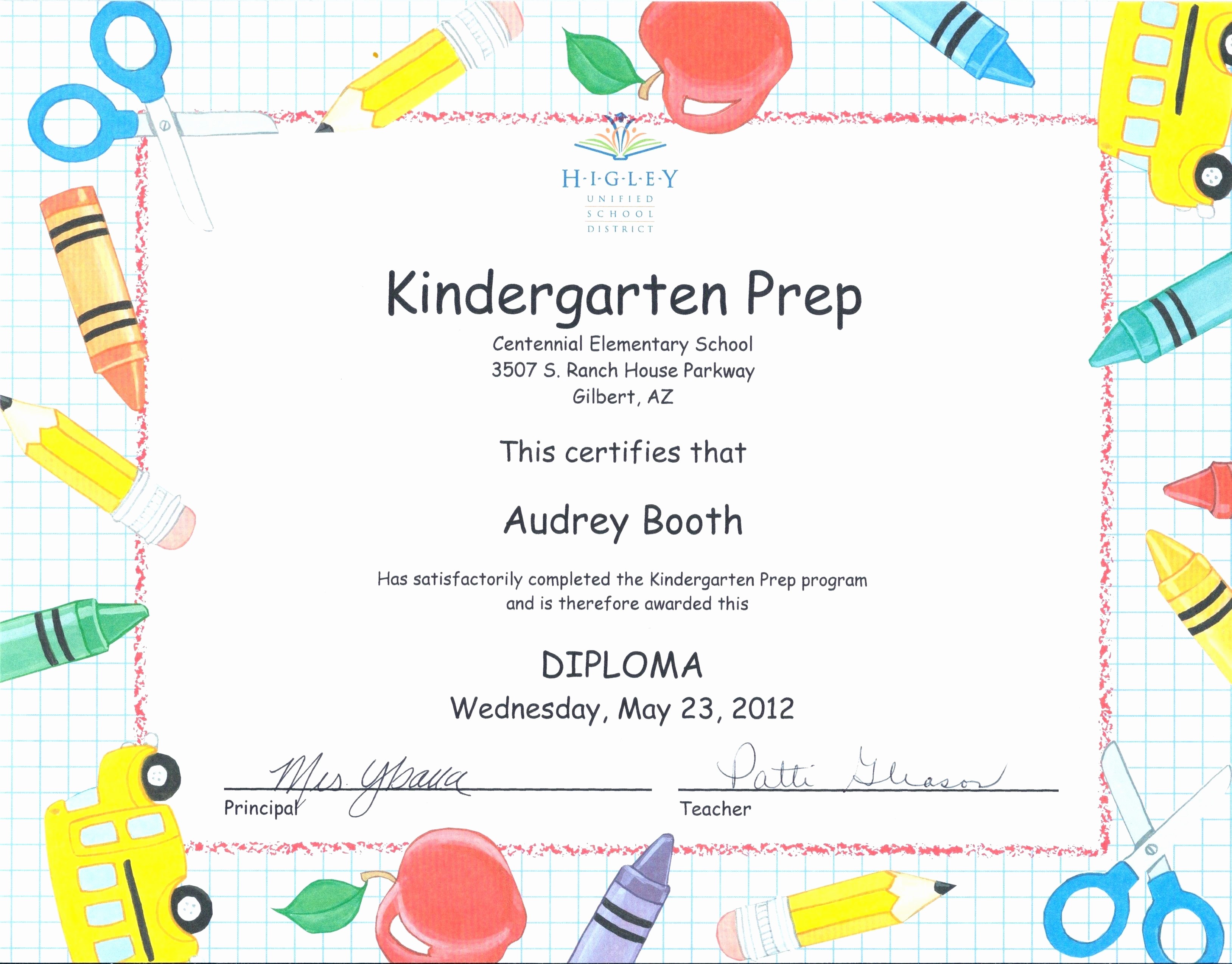 Kindergarten Graduation Diploma Free Printable Unique Template Preschool Graduation Diploma Template