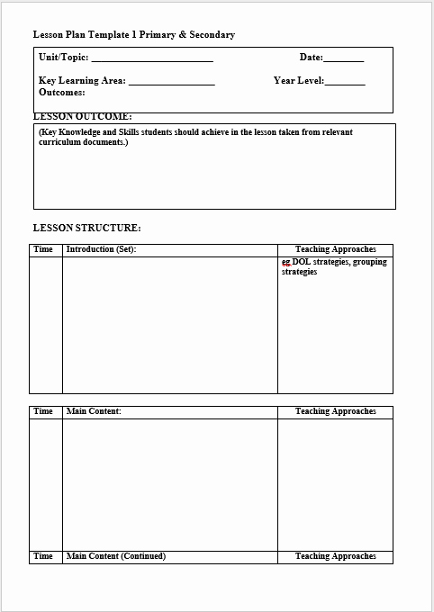 Lesson Plan for Microsoft Word Inspirational 39 Free Lesson Plan Templates Ms Word and Pdfs Templatehub