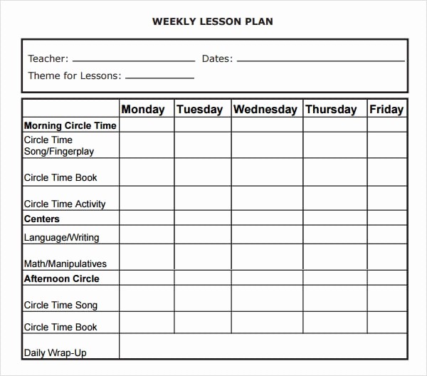 Lesson Plan for Microsoft Word Lovely 5 Lesson Plan Templates Word Excel Pdf Templates
