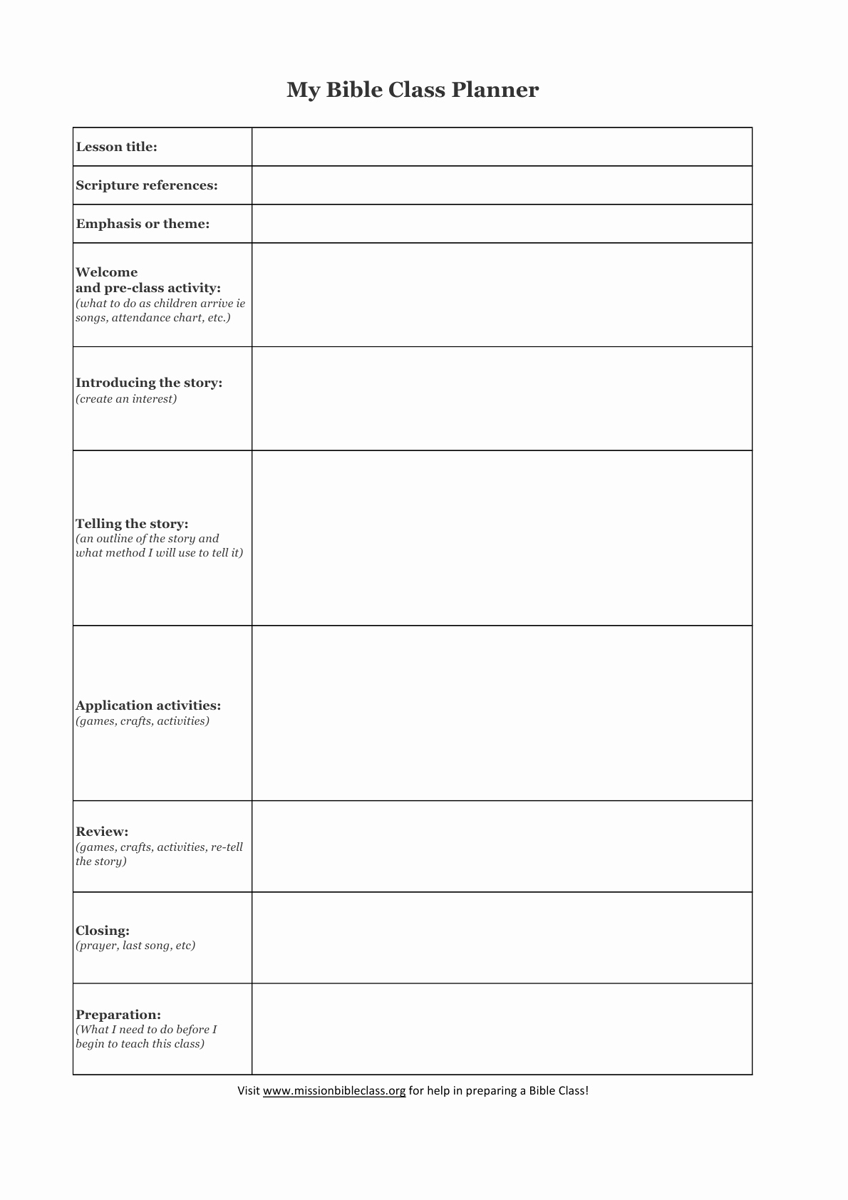 Lesson Plan Template for Adults Awesome Blank Lesson Plan Templates to Print