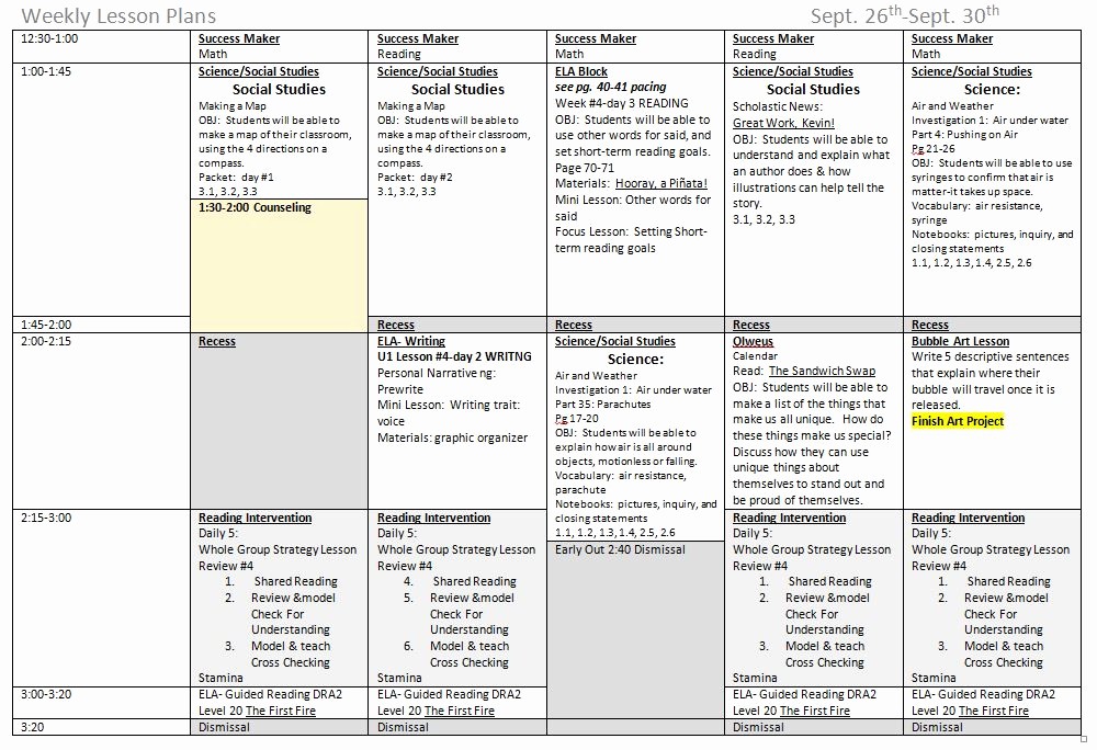 Lesson Plan Template for Adults Best Of 5 Ponents to A Great Weekly Lesson Plan