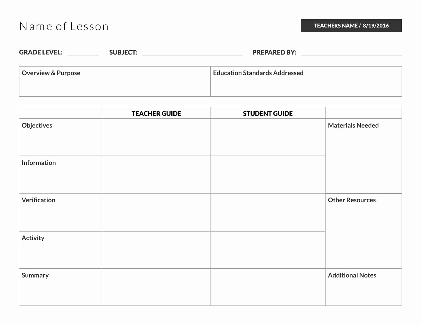 Lesson Plan Template for Adults Inspirational 5 Free Lesson Plan Templates &amp; Examples Lucidpress