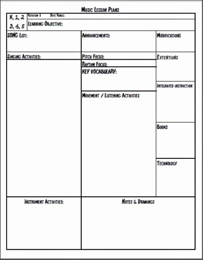 Lesson Plan Template for Teachers Awesome 25 Best Ideas About Music Lesson Plans On Pinterest