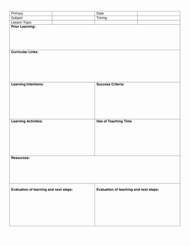 Lesson Plan Template for Teachers Inspirational Blank 8 Step Lesson Plan Template by Kristopherc