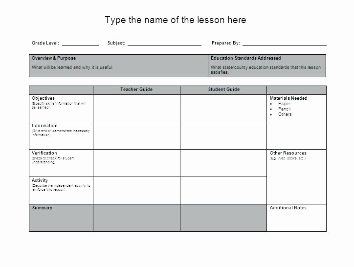 Lesson Plan Template Word Doc Best Of Lesson Plan Template Word Free Document format