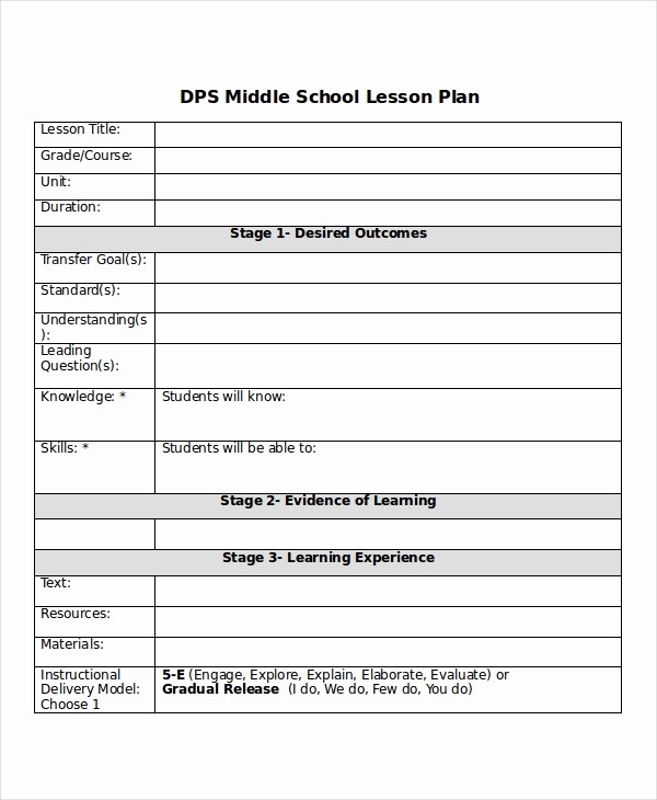 Lesson Plan Template Word Doc New Middle School Lesson Plans Template Weekly Planning Faq