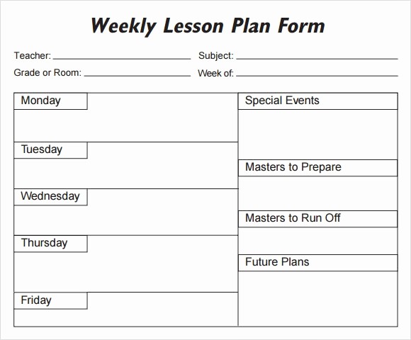 Lesson Plan Template Word Doc New Weekly Lesson Plan 8 Free Download for Word Excel Pdf