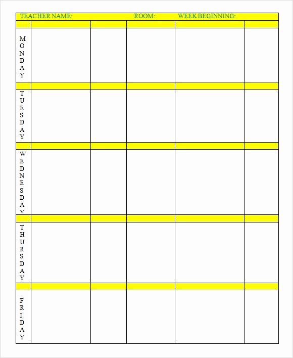 Lesson Plan Template Word Document Beautiful 9 Sample Weekly Lesson Plans