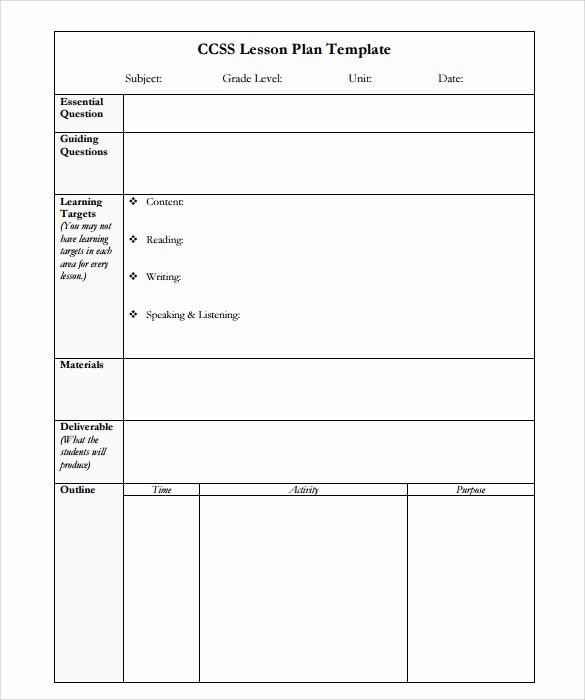 Lesson Plan Template Word Document Elegant Sample Simple Lesson Plan Template 11 Download Documents