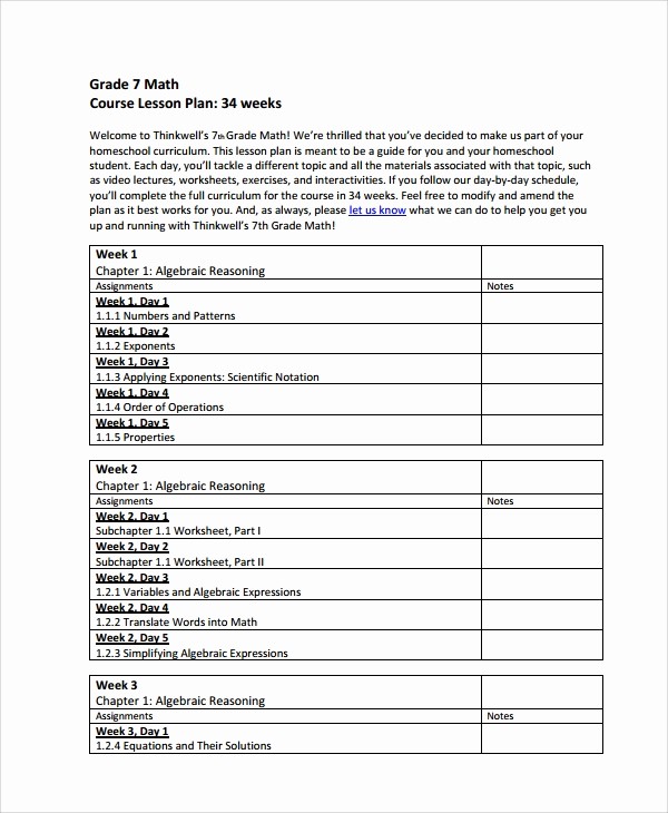 Lesson Plan Template Word Document Unique 10 Math Lesson Plan Templates
