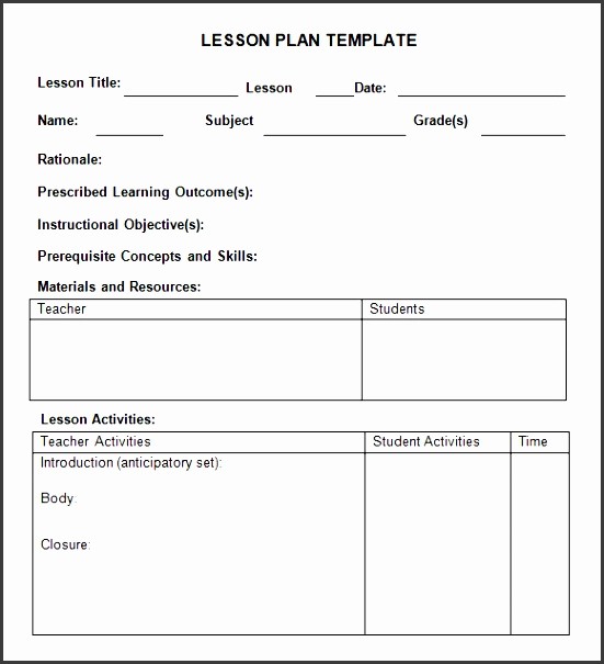 Lesson Plan Template Word Editable Beautiful 5 Daily Lesson Planner Template Editable