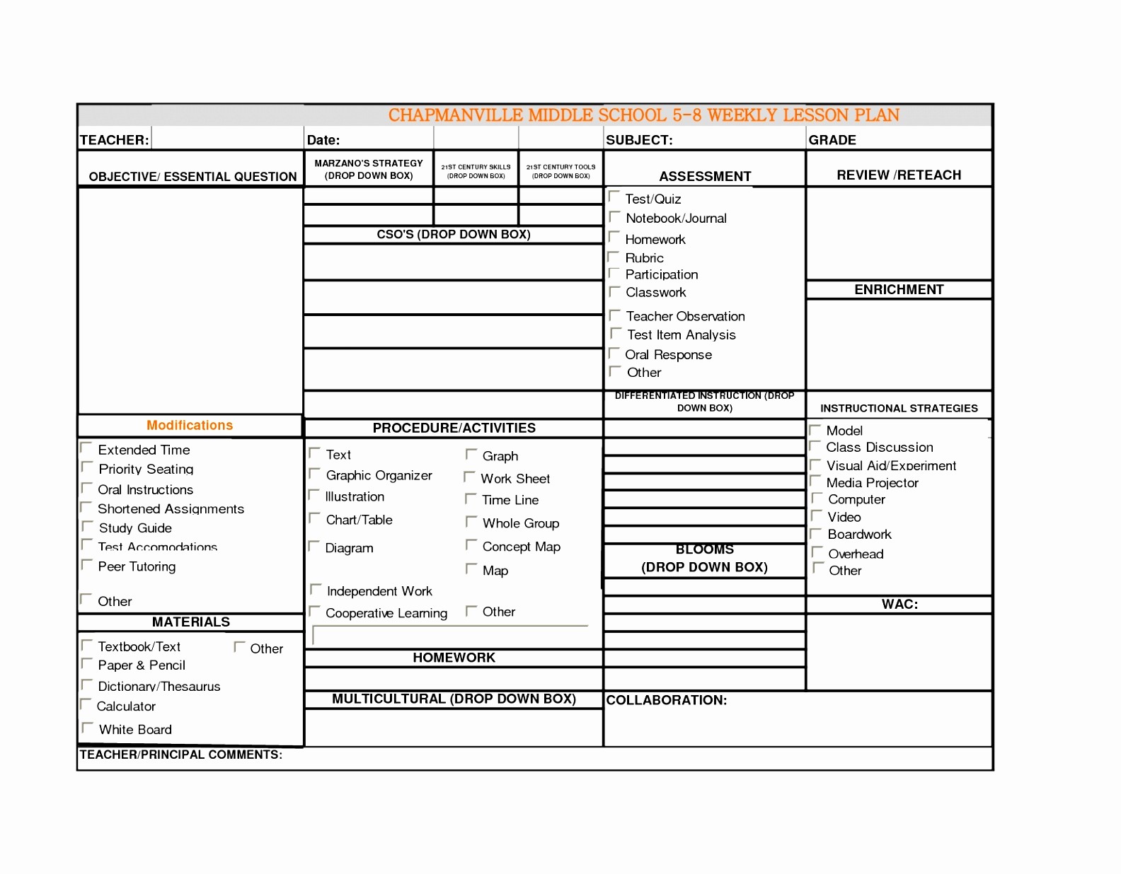 Lesson Plan Template Word Editable Beautiful 7 Weekly Lesson Plan Template Excel Eoowu