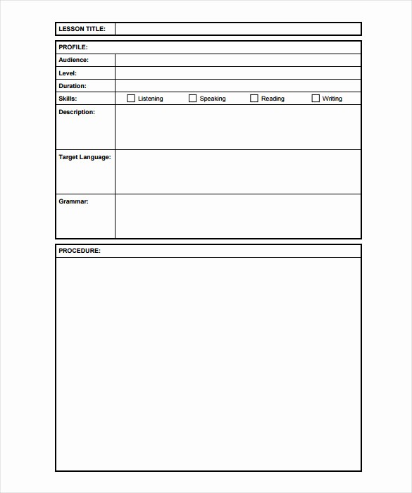 Lesson Plan Template Word Editable New Blank Lesson Plan Template – 15 Free Pdf Excel Word